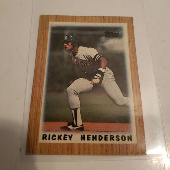 Rickey Henderson 1987 Topps Mini #64 - New York Yankees - League Leaders - Picture 1 of 4
